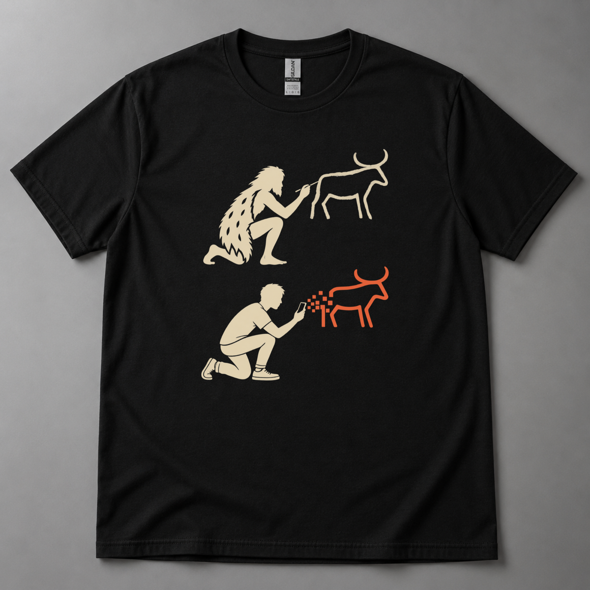 Cave art to AI art T-Shirt
