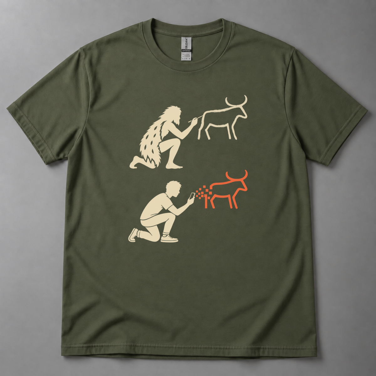 Cave art to AI art T-Shirt